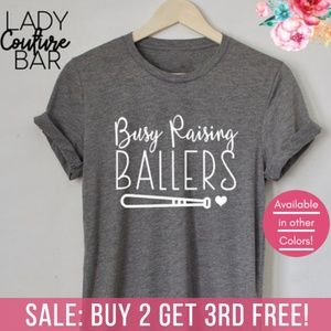 Busy Raising Ballers Baseball Mom Shirt